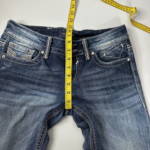Vigoss Jeans Womens 5 The New York Capri Embroidered Pocket Distressed Denim - Picture 13 of 16